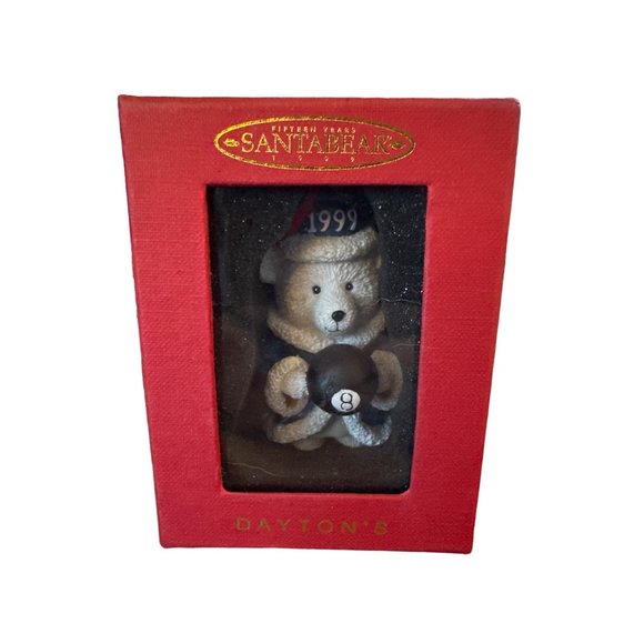 Marshall Fields Fifteen Years Santa Bear Hallmark Keepsake Ornament 1999 Vintage - Picture 8 of 9